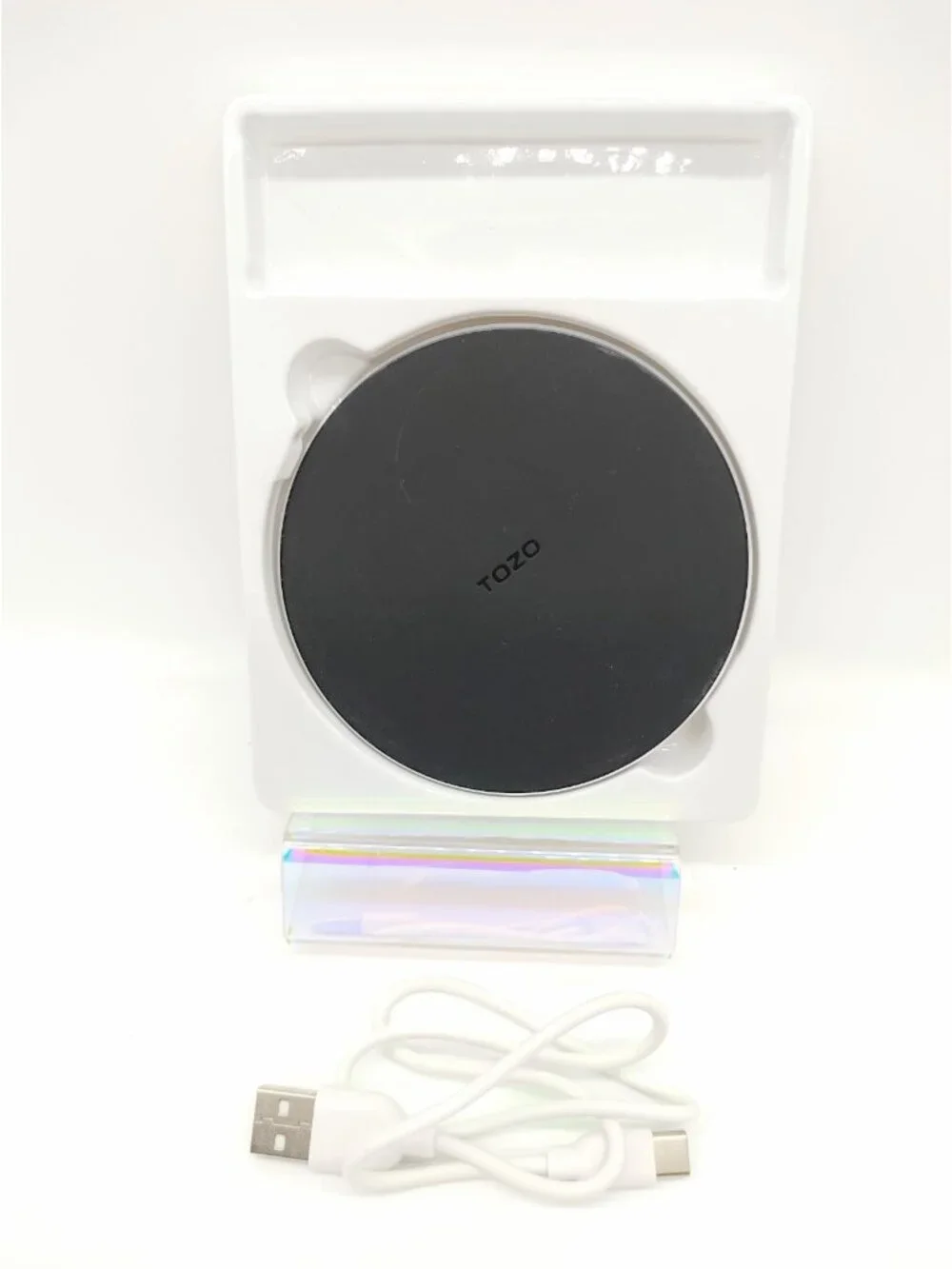 TOZO Wireless Fast Charger Charging Pad W1 LED Ultra Thin Aluminum BLUE
